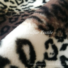 Leopard Wide Stripe Print Rabbit Fake Fur